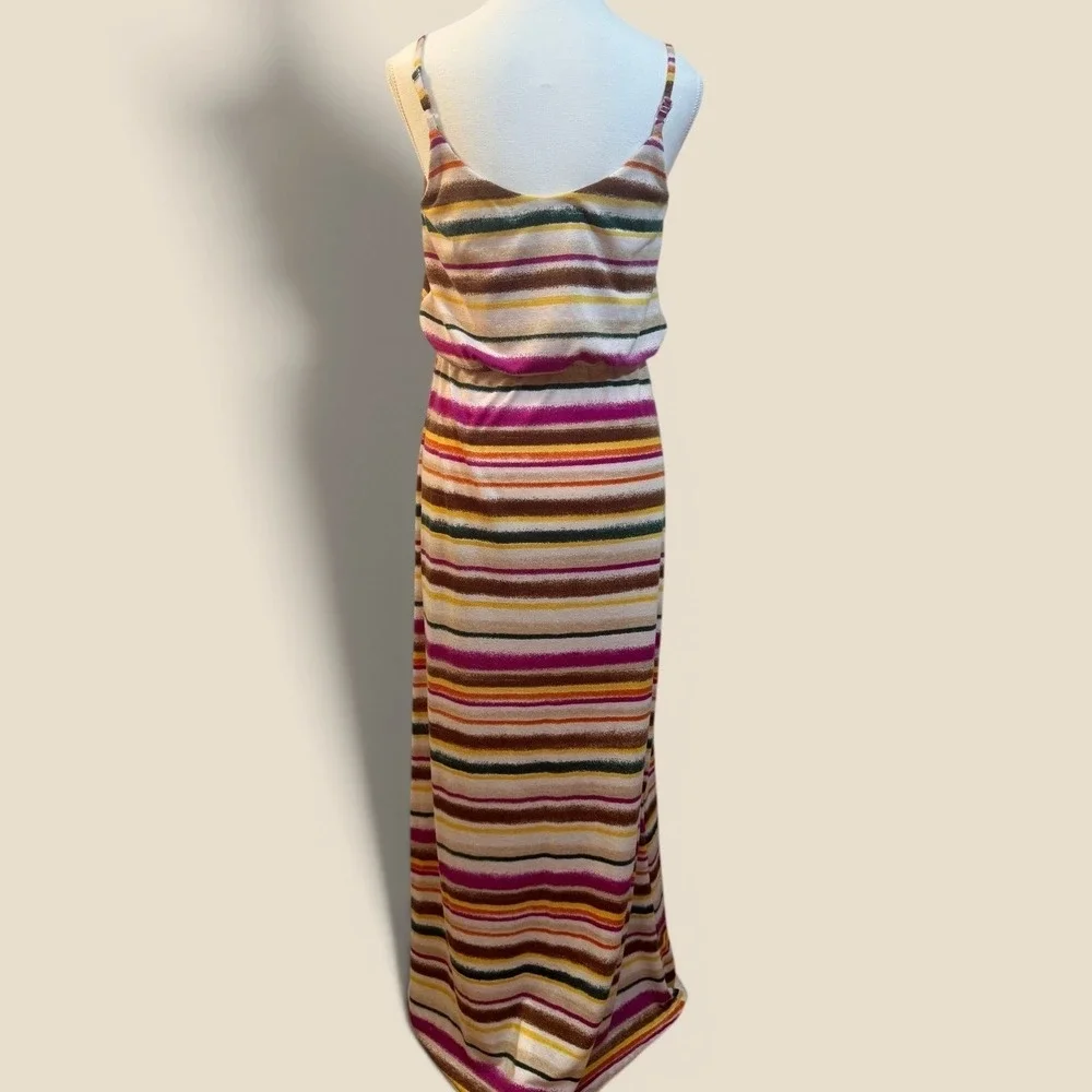 American Rag Cie Maxi Dress Small Multi‎ Color Striped Boho Blouson Summer Beach